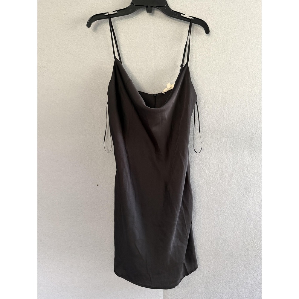 L.A. Hearts Dress Juniors S Black Satin Cowl Neck Slip Mini Party Cocktail